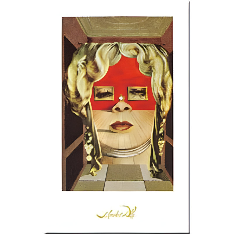 «The Face of May West» par Salvador Dali, impression sur toile non encadrée