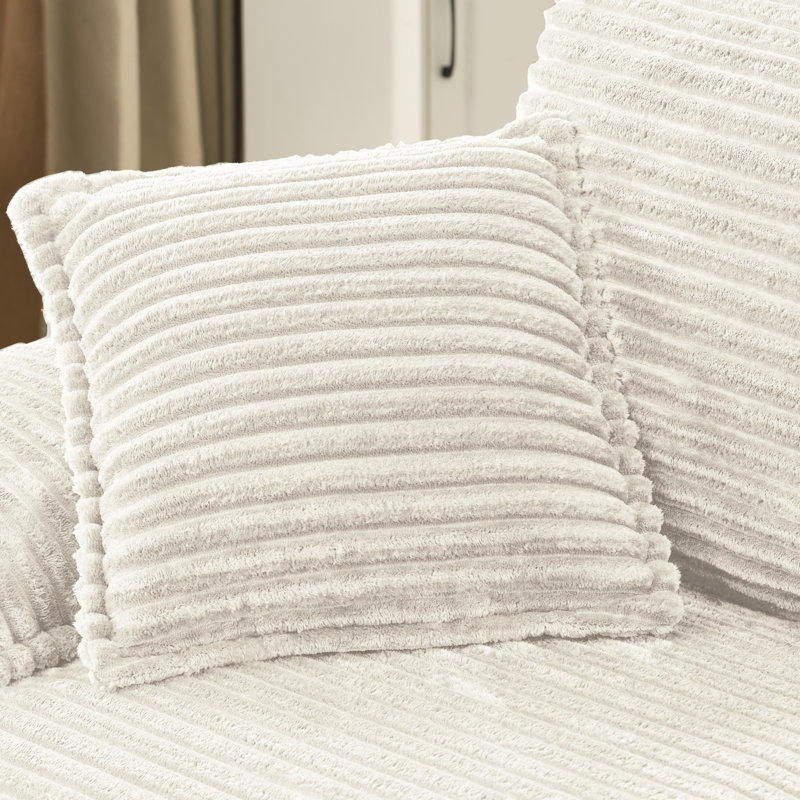 Canapé modulaire Boneless avec repose-pieds sans assemblage, Beige Corduroy
