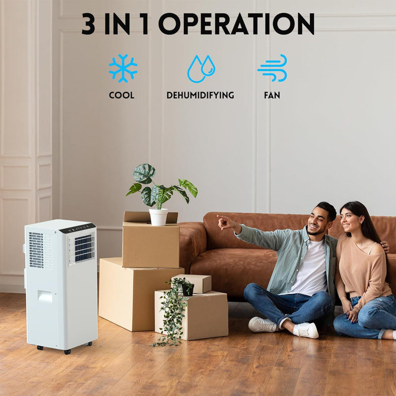 8500btu Portable Air Conditioner With Lcd Display Remote Control,cooling Up To 350 Sq.ft.3