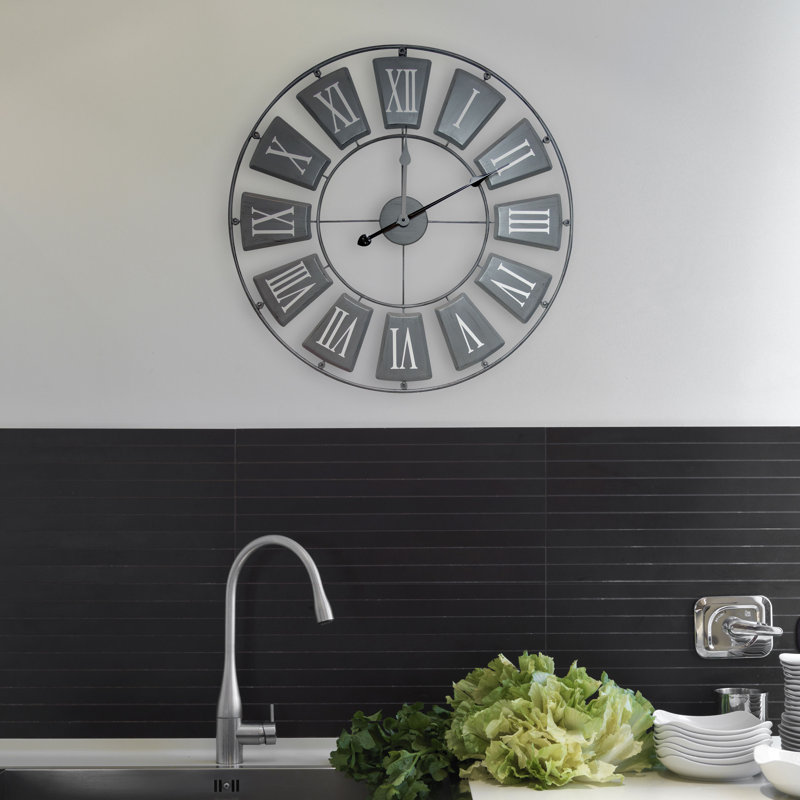 Chanice Candy Colourful Skeleton Oversized Wall Clock - 68 cm / 27 in, Black