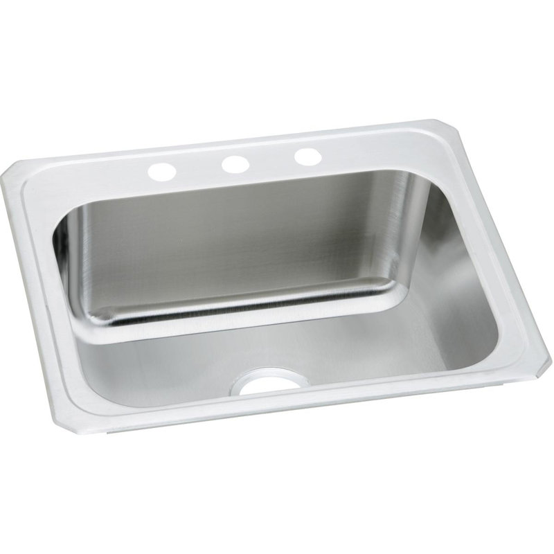 Gourmet 25" L x 22" W Drop-in Kitchen Sink, 3 hole