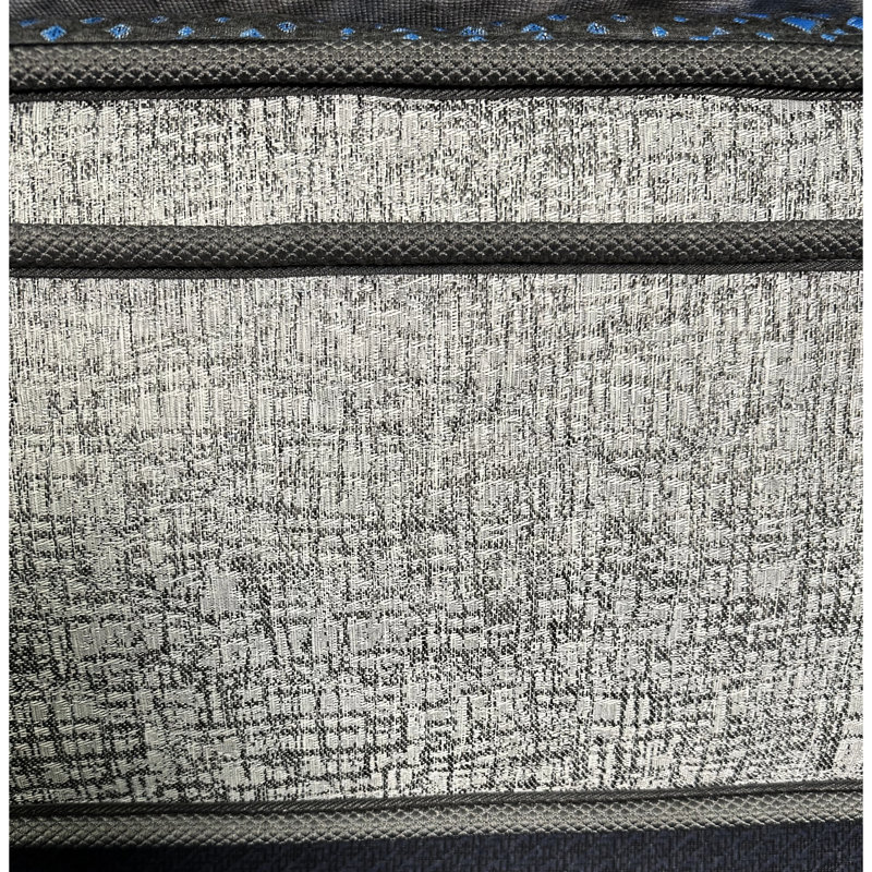 Lit simple 14 po de confort moyen, double refroidissement, conception à ressorts ensachés individuels, couches de confort en mousse, support de refroidissement, couche, ressorts enroulés renforcés Marvelous Middle® à 800 °, bord gris à 360 ° + bleu,