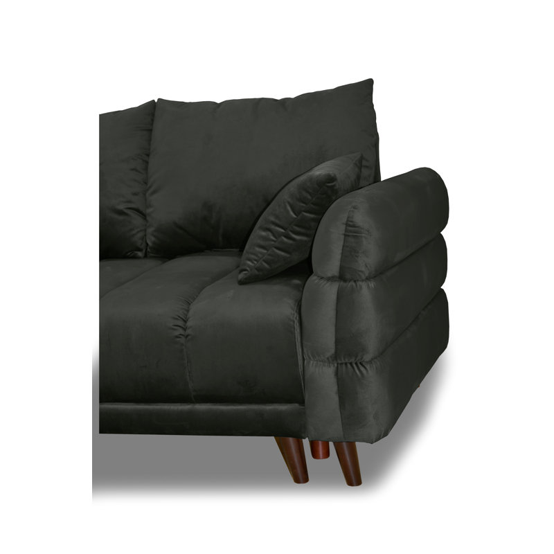 Casas 5 Seater Sofa Bed, Left Hand Facing, Black, Black