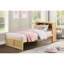Mobilier de chambre à coucher moderne lit simple plateforme lit tête de lit bibliothèque avec finition en pin naturel 1pc