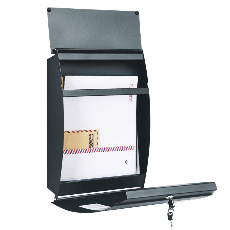Steel Wall Mounted Post Box, Anthracite Grey