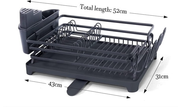 Majalis Dish Drying Rack, 2 Tier Stainless Steel Dish Racks for Kitchen  Counter, Rustproof Dish Drainer with Drainboard 