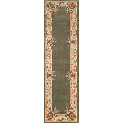 Tapis sauge / brun en laine touffeté à la main Akili