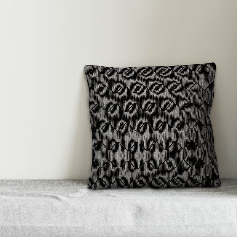 Geometric Throw Pillow, Black, 16" x 16"