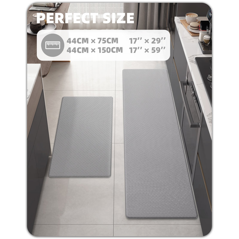 Tapis anti-fatigue Agilmar, Tapis de couloir 1 pi 4 po x 4 pi 9 po et 1 pi 4 p, Gris