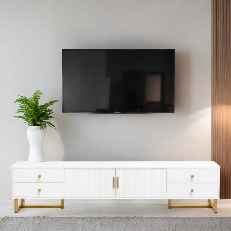 Meuble télé Modern Wave, Blanc