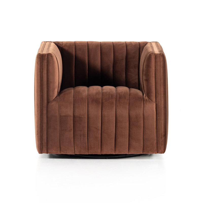 Augustine Swivel Armchair, Surrey Auburn Cotton Blend