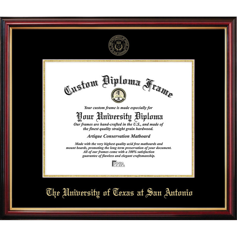 Cadre de petit diplôme UT San Antonio, L 14 po x H 11 po, NCAA Texas - San Antonio