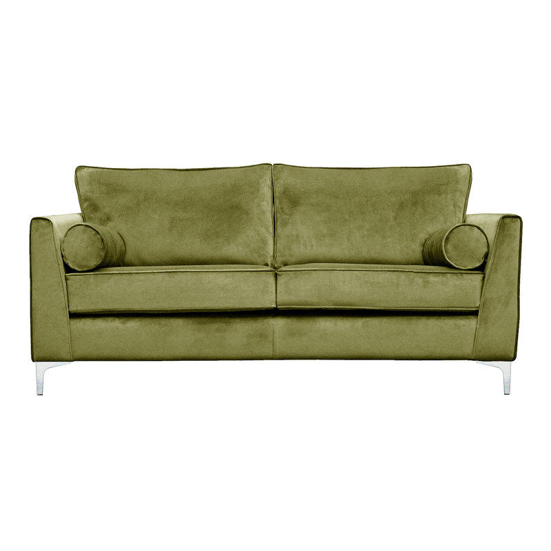 Giancarlo 3 Seater Velvet Sofa, Olive