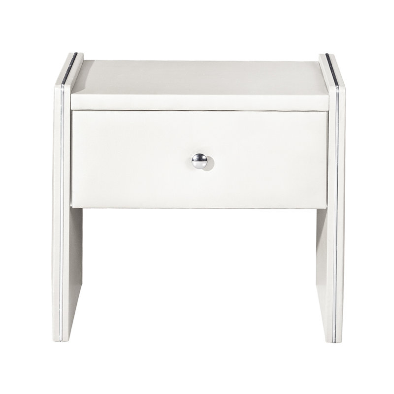 Drian 1 - Drawer Upholstered Nightstand, White