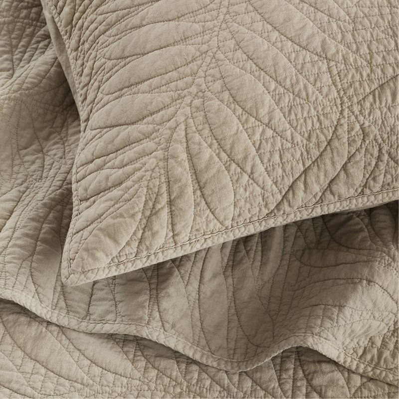 King 3 Piece Cotton Quilt Set Linen
