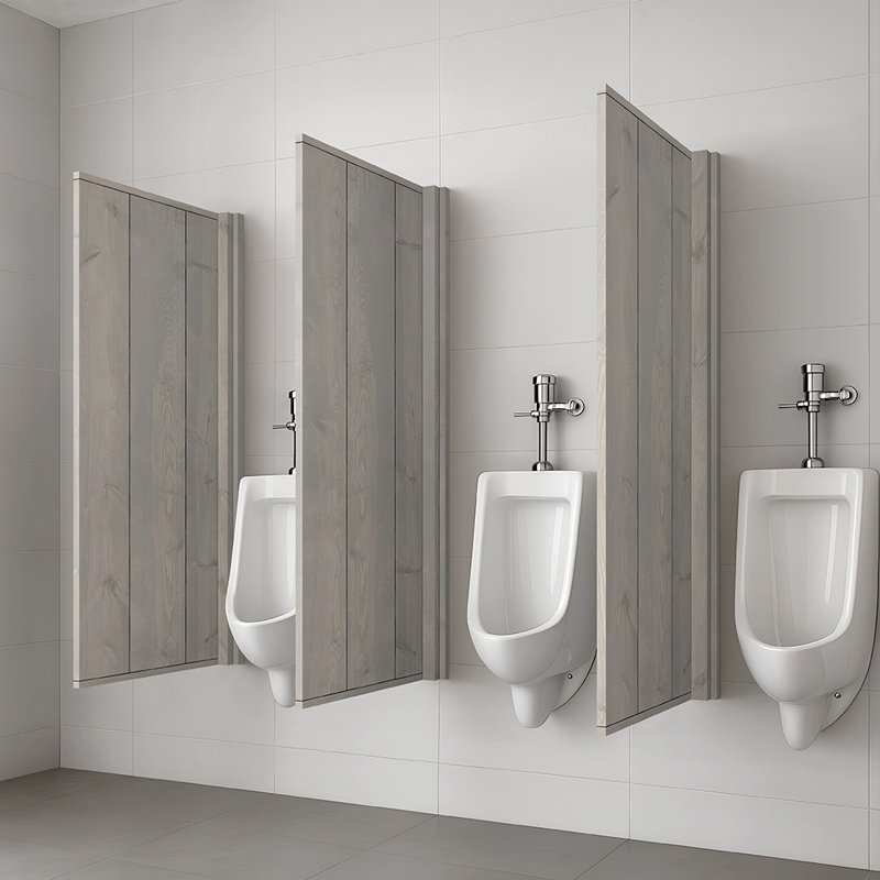 Cloison de salle de bain en bois de pin massif, H 42 po x l 12 po x P 1,5 po, Gris argenté