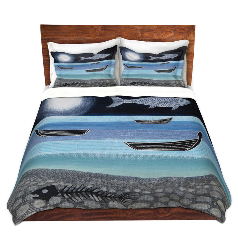 Ensemble de housse de couette en microfibre DiaNoche par Jennifer Baird - Ghost Fish