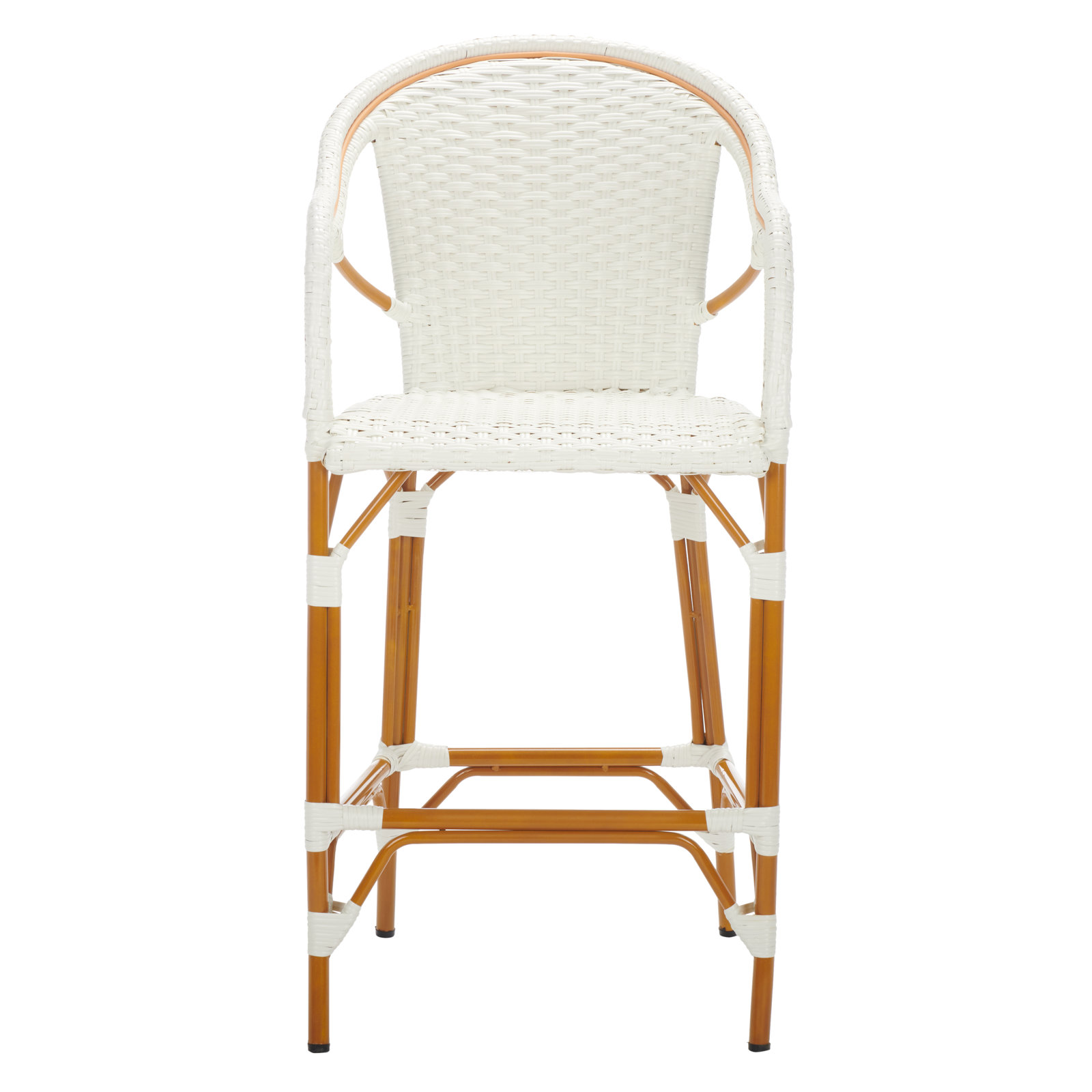 Popplewell 46.5'' Aluminum Outdoor Bar Stool, White, 29.5" H x 22.5" W x 25.5" D