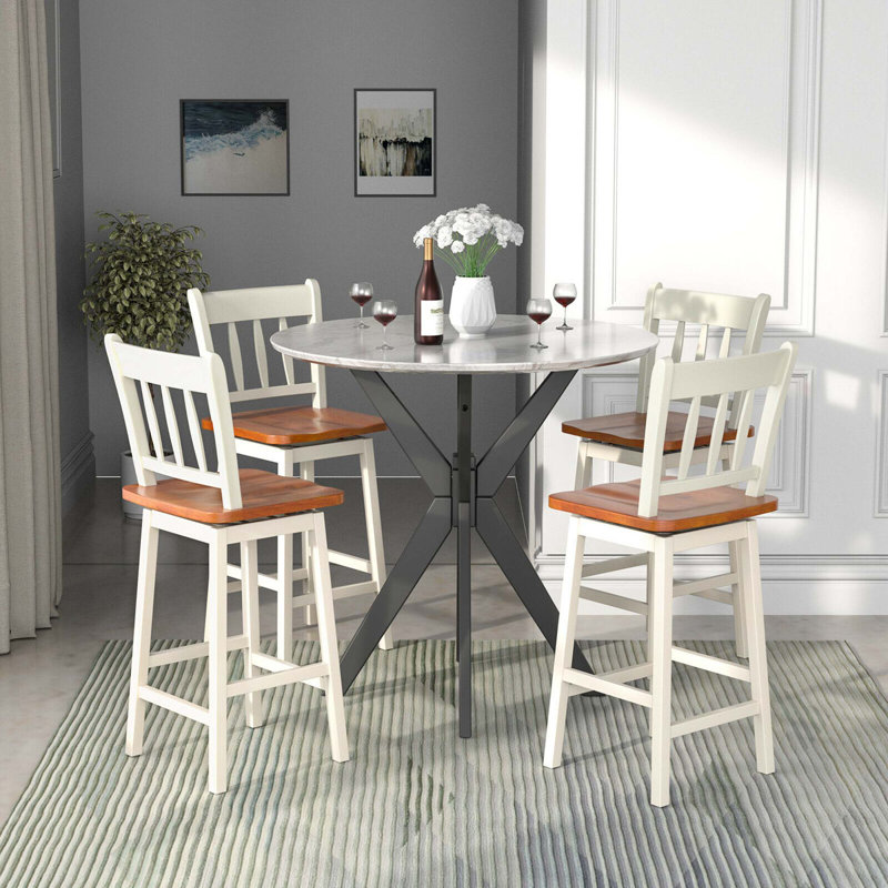 Tabouret de bar 24,5 po Otis, Blanc, 4