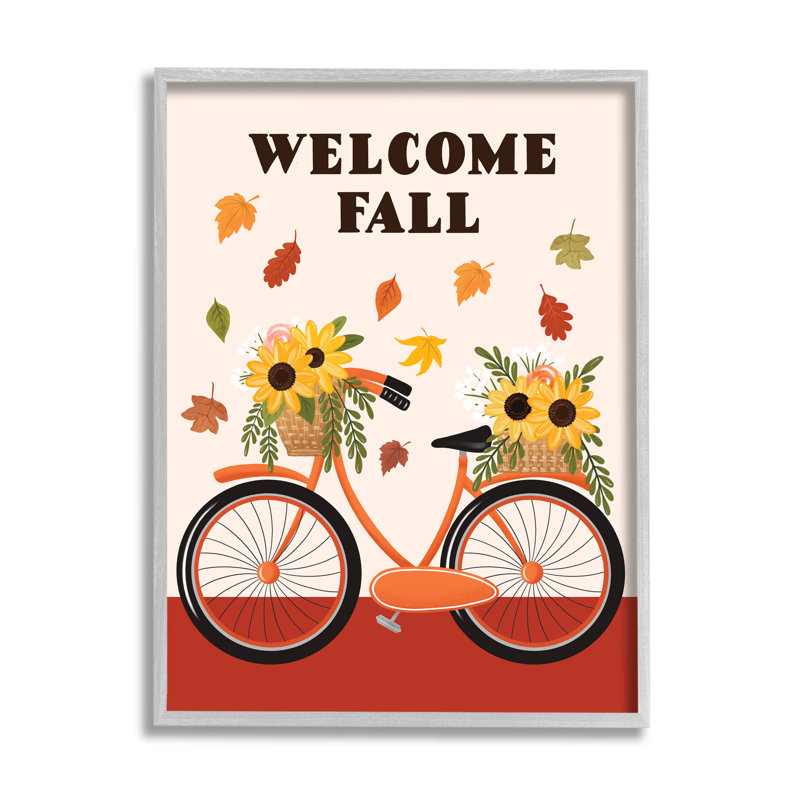 «Welcome Fall Saying Orange Harvest» par Jo Taylor - Impression sur toile, H 14 po x l 11 po, Estampe numérique Farmhouse