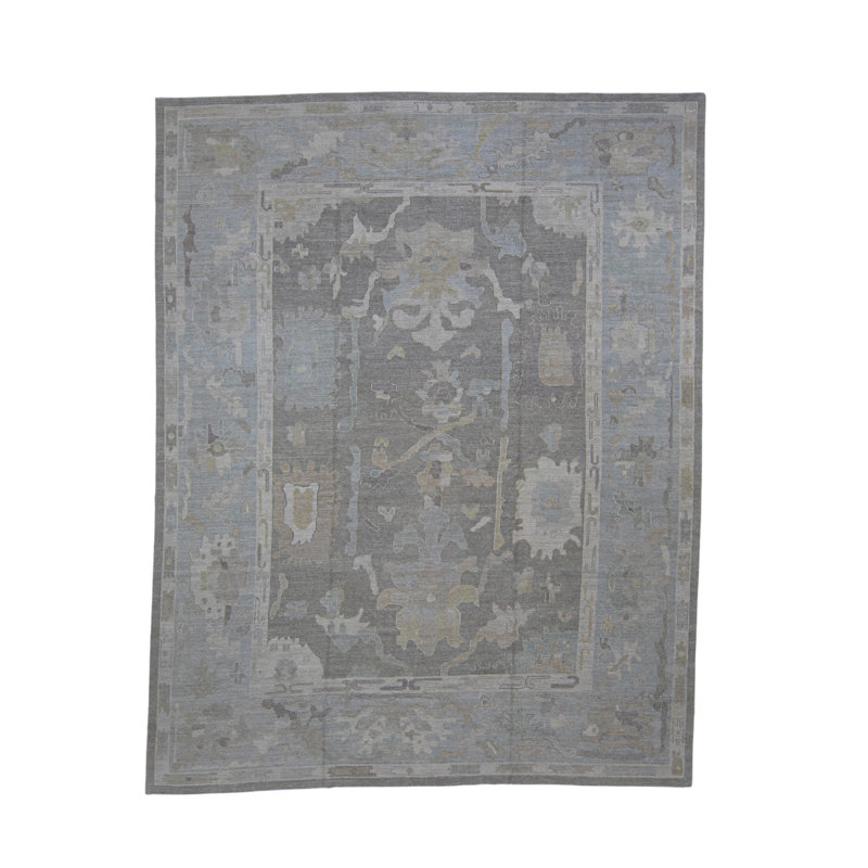 Tapis turc Oushak fait à la main 12 pi 1 po x 15 pi 2 po