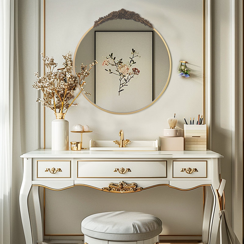 Christa Metal Oval Wall Mirror, 86.5cm x 80cm