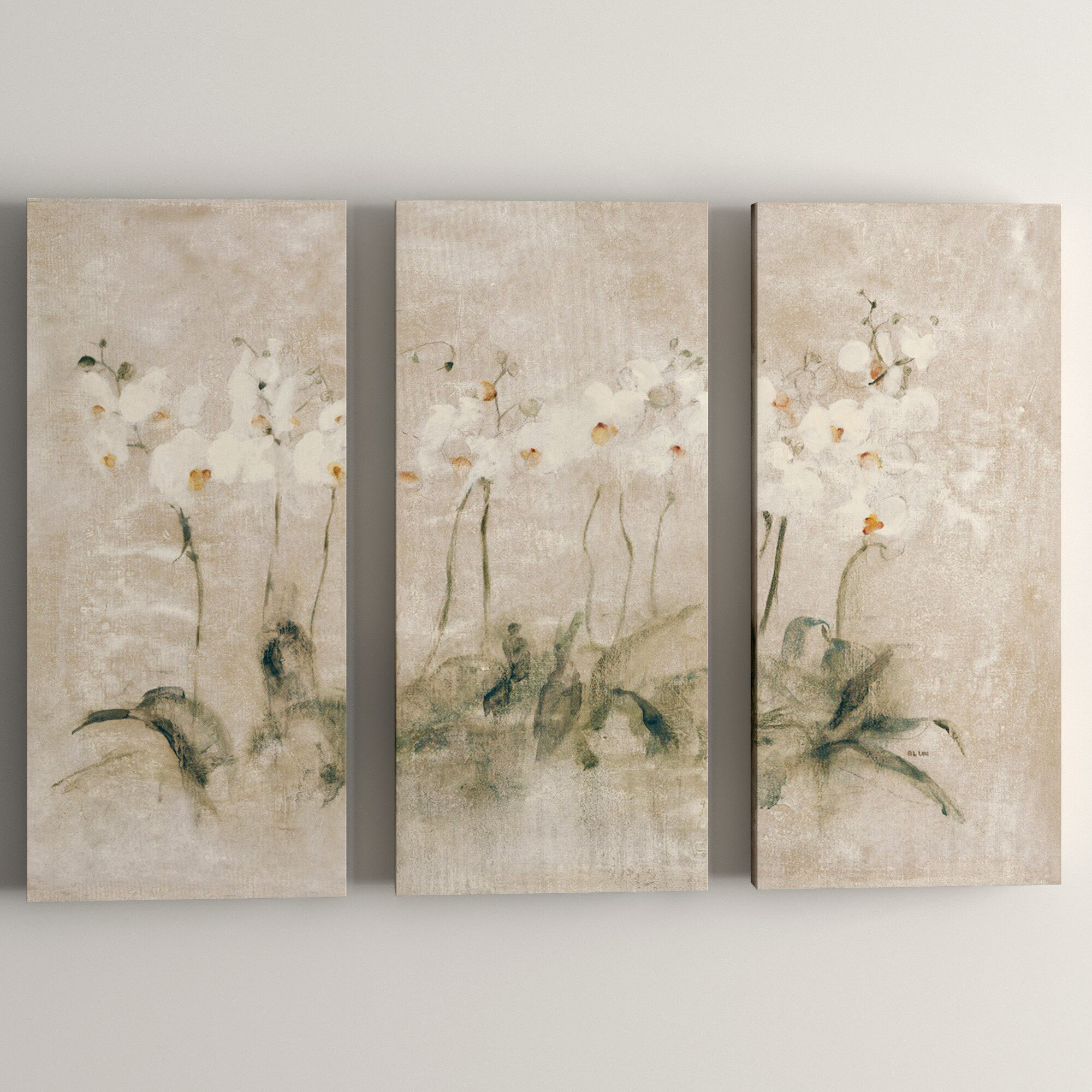 Ophelia & Co. 'White Dancing Orchids' by Cheri Blum 3 Piece Painting ...