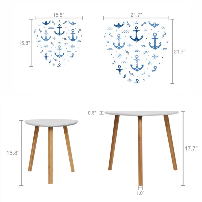 Ensemble de 2 tables basses gigognes Triangle