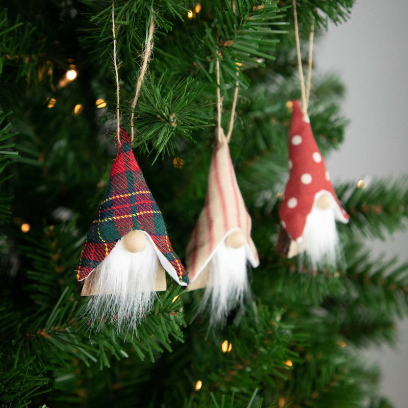 Ornements de Noël gnomes en bois