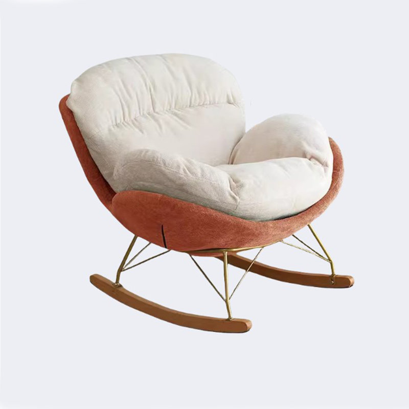 Chaise berçante Nordic Light Luxury Art, Orange/Blanc