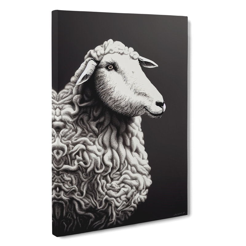 Peaceful Sheep - Wrapped Canvas, 50cm H x 35cm W