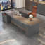Bureau de direction 94,49 "brun-gris moderne et luxueux-129158725
