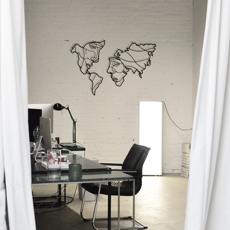 Élégant accessoire mural en métal noir élégant, 39,4 x 25,2 pouces | Fabrication 100% métal, épaisseur: 0,05 pouce | Parfait pour la décoration intérieure, le salon et le bureau | Conception durable et élégante