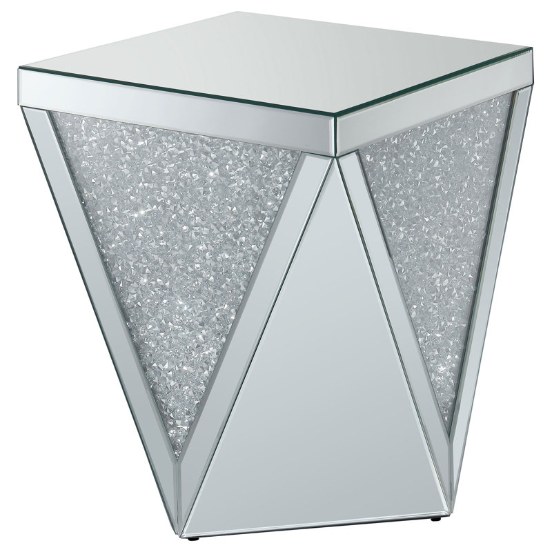 Lippa Mirrored Glass Top End Table