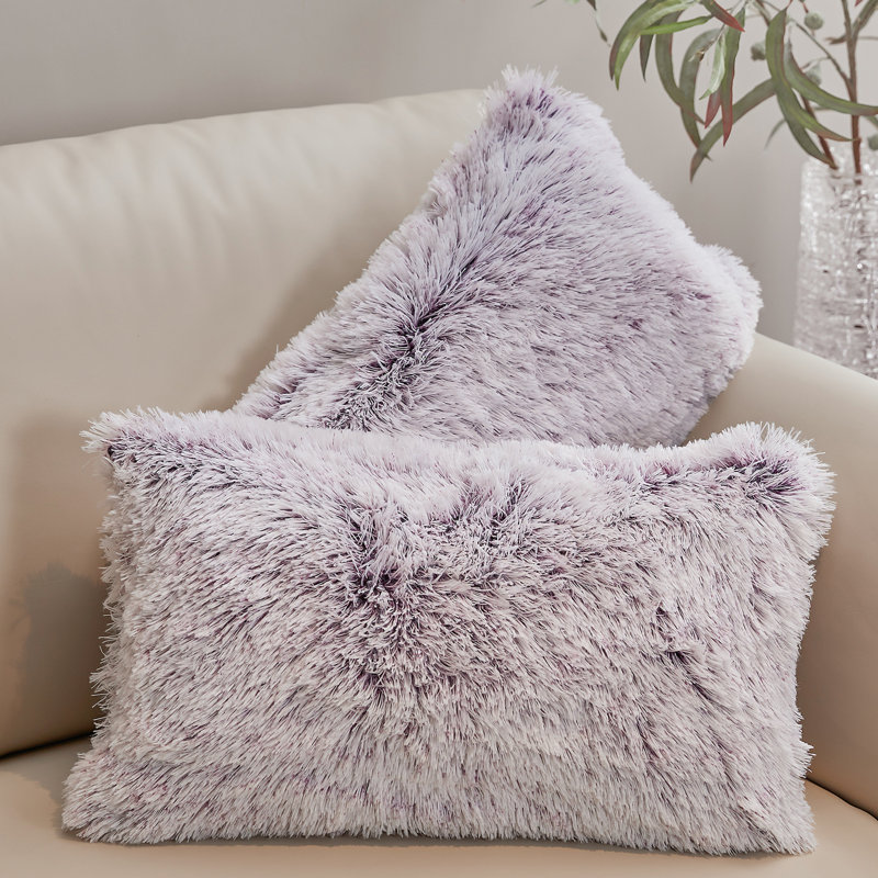 Coussins décoratifs Cheer, Mauve, Polyester, 12 x 20