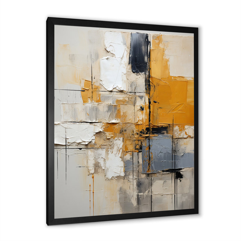Abstract Assemblage IV - Abstract Collages, impression d'art mural, Cadre photo noir, H 32 po x l 24 po x P 1 po