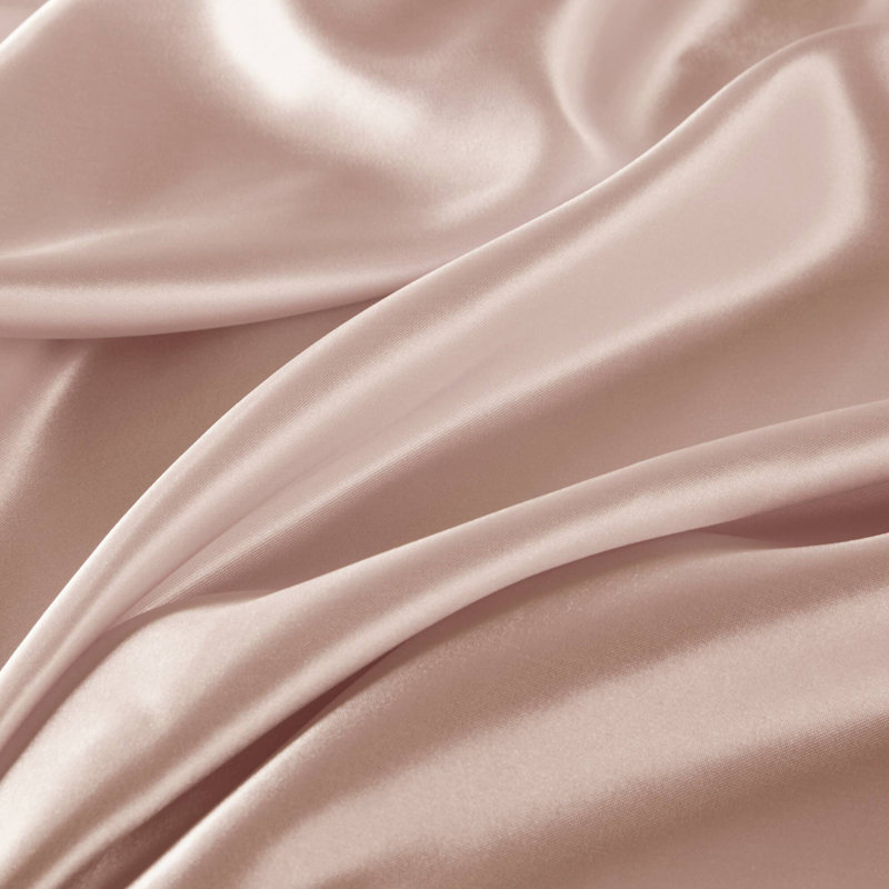 Satin Blush 100% Satin Luxury Wrinkle Resistant 6-Piece Queen Sheet Set, Queen Sheet Set + 4 Standard Pillowcases, Blush