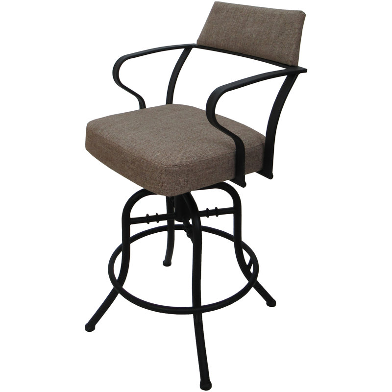 Tabouret de bar pivotant 30 po Adina, Mélange de polyester beige Basin / cadre gris