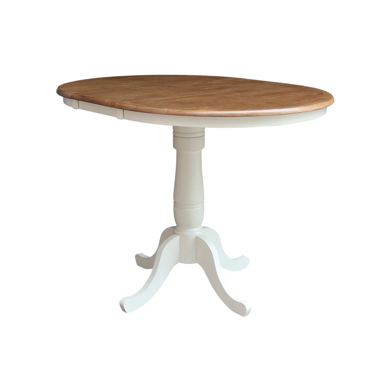 Fabian Counter Height Solid Wood Dining Table, Hickory/Shell