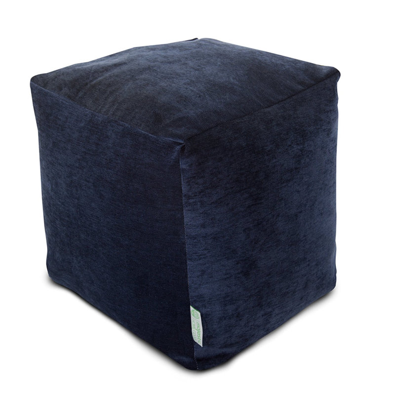 Sosebee Velvet Pouf, Navy Velvet