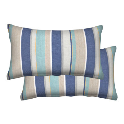 Striped Indoor/Outdoor Reversible Throw Pillow