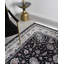 Minyatur Navy & White Medallion Area Rug – Traditional Low-Pile 100% Viscose Carpet, Flatwoven Design