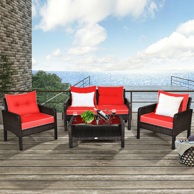 Gullo 4 - Person Patio Conversation Set with Cushions