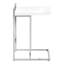 Table d'appoint, en forme de C, bout, côté, collation, salon, chambre à coucher, stratifié blanc brillant, métal chromé, contemporain, moderne-220939063-220939058
