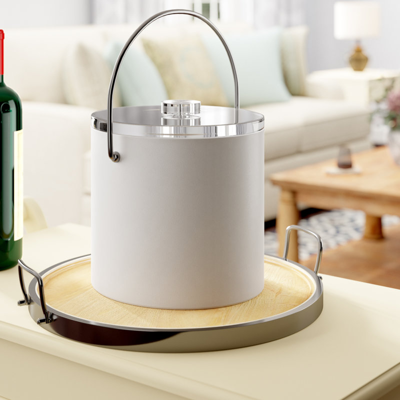 Seau à glace avec lucite épaisse 3 qt Schuykill, Blanc
