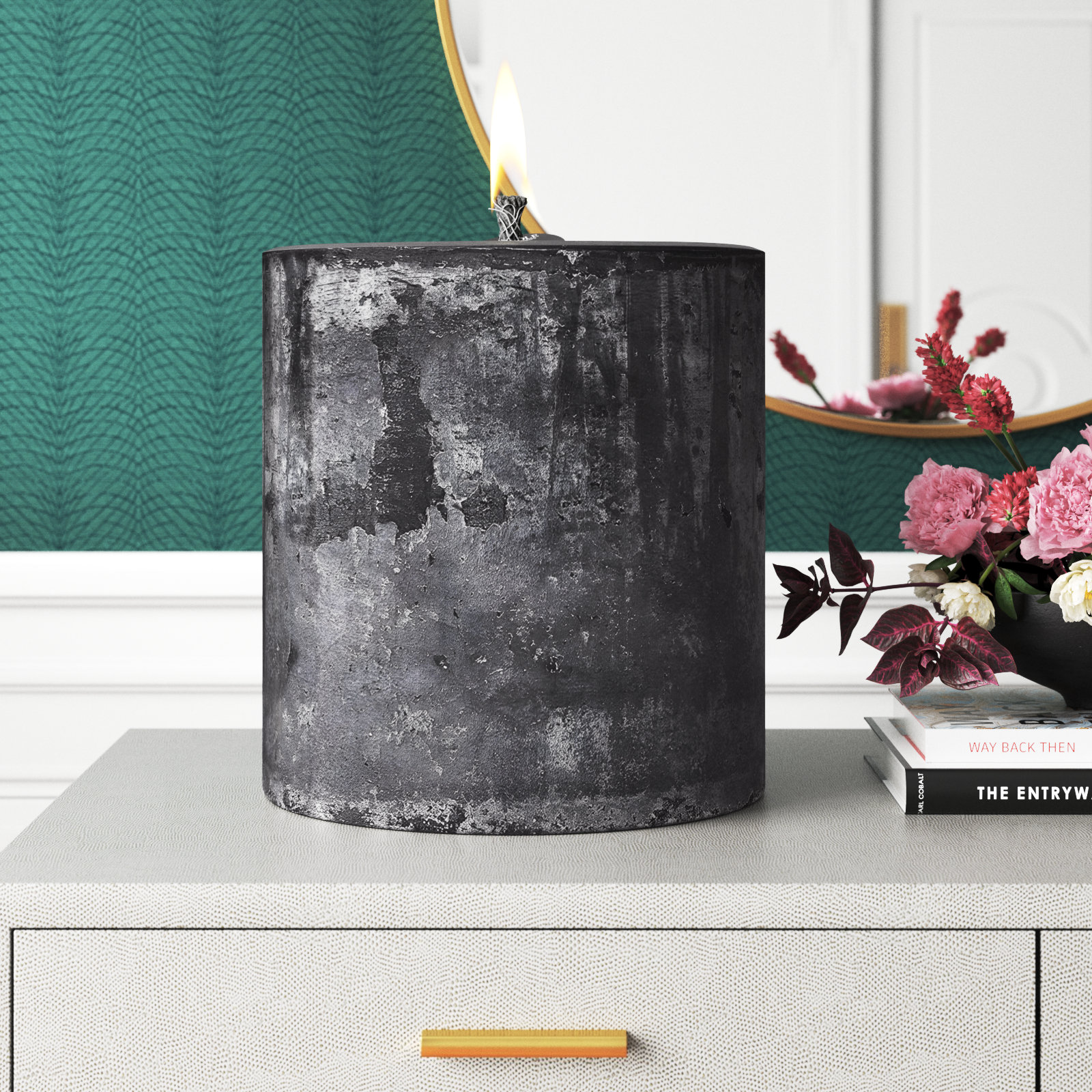 Super Unscented Pillar Candle, Black