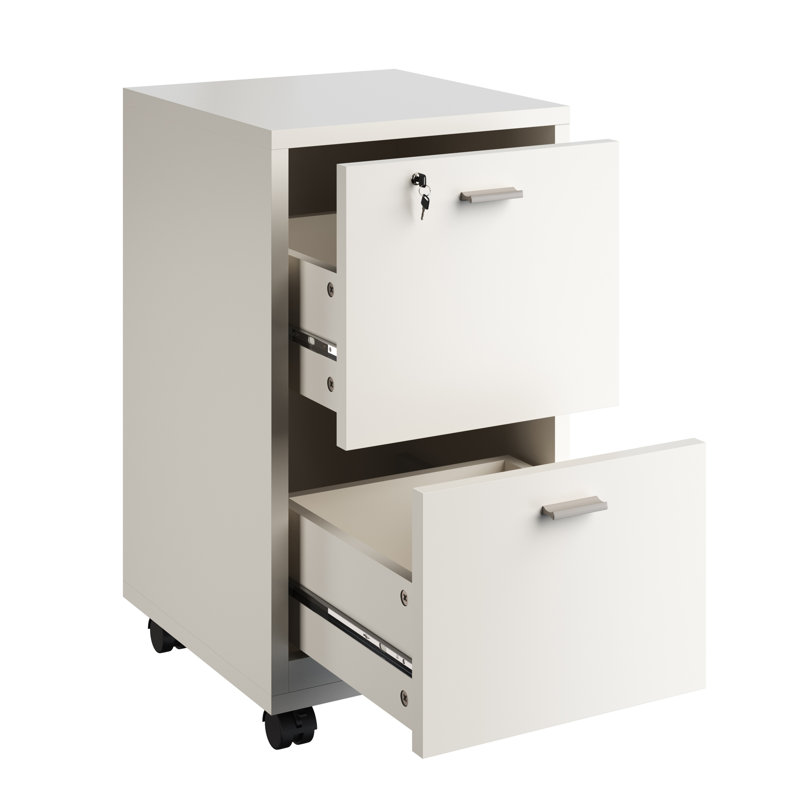 14.17'' Wide 2 -Drawer Mobile File Cabinet
