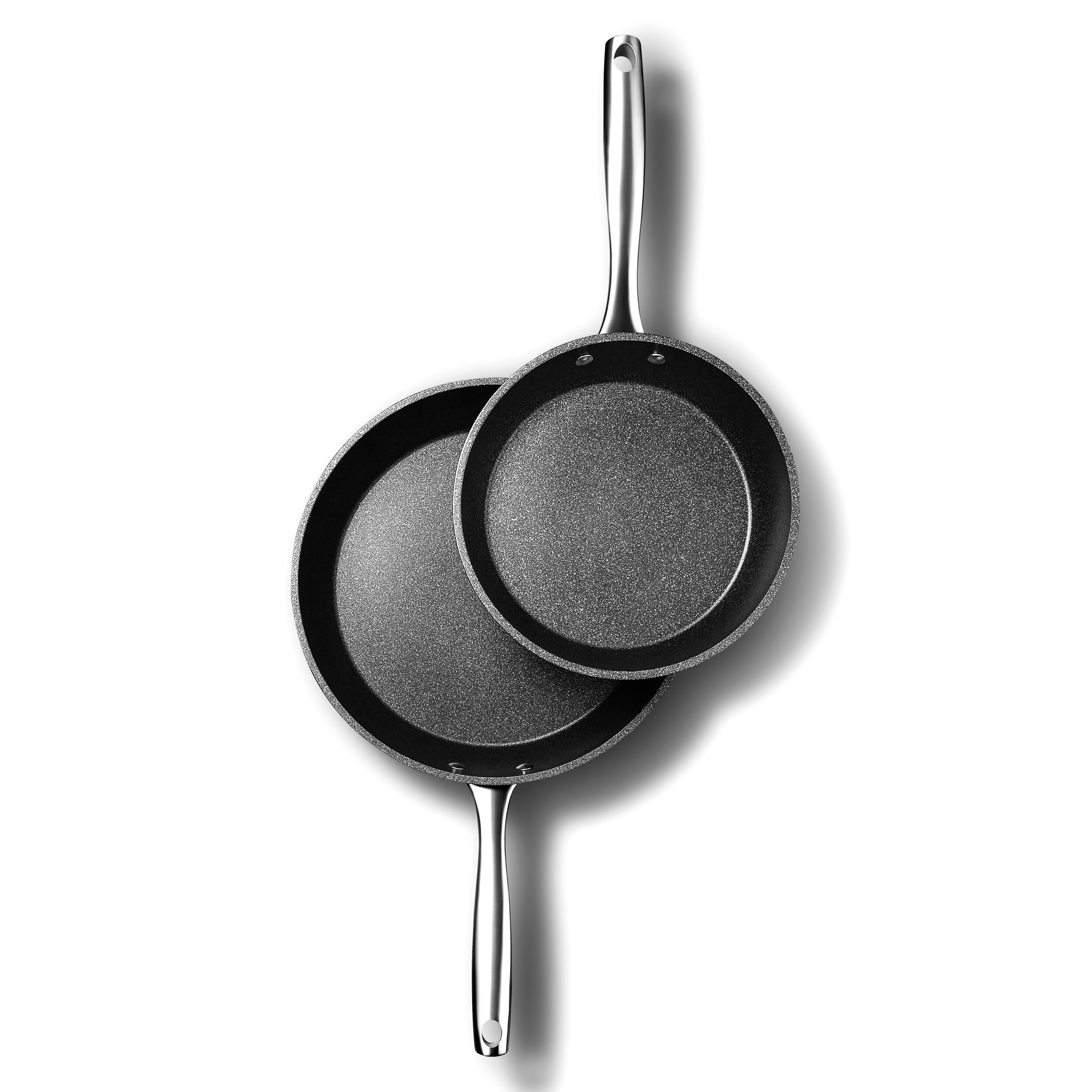 Meteore Non-Stick Deep Frypan with Flat Lid and Helper 30cm