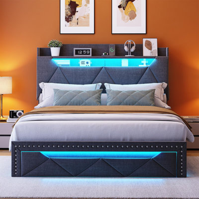 Bed Frame With XL Drawer And Charging Station