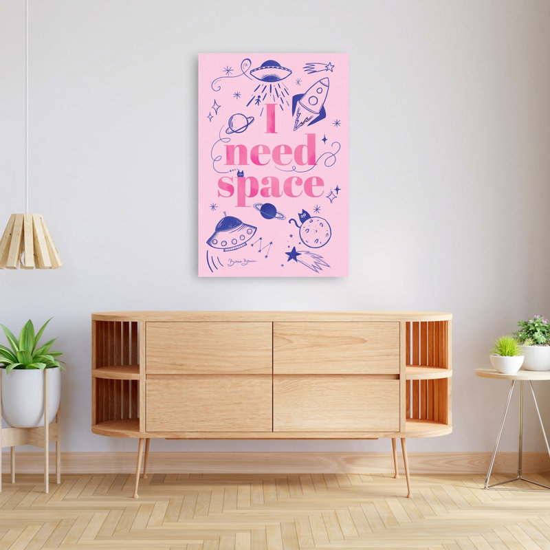 J'ai besoin d'espace - Affiche murale abstraite et contemporaine avec un chat dans un paysage naturel, 48" H x 32" W